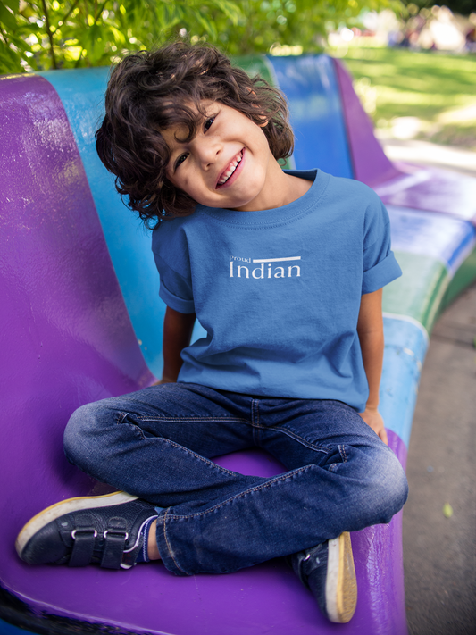 Proud Indian T-shirt for Boys | Royal Blue Cotton Tee – Independence Day