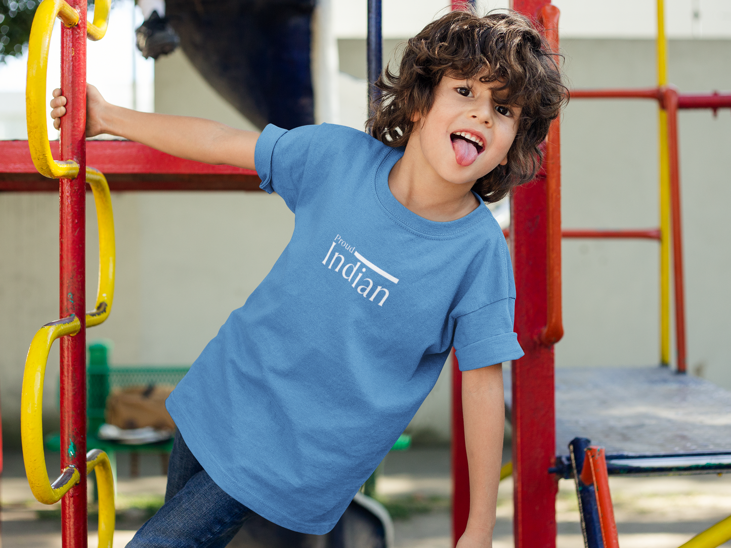 Proud Indian T-shirt for Boys | Royal Blue Cotton Tee – Independence Day