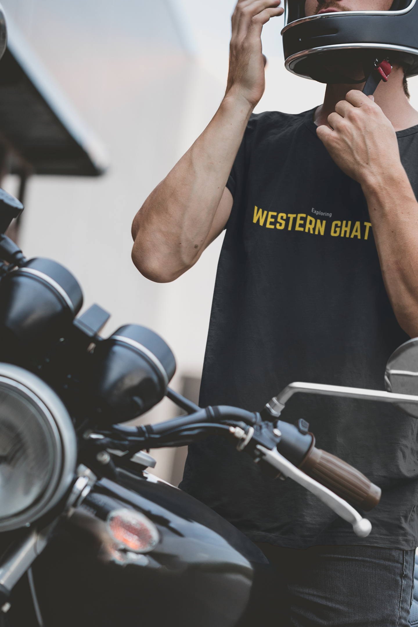 Exploring Western Ghats Oversized T-Shirt for Men – Adventure Map Back Print | Black Drop Shoulder Tee by ShirtlessClub