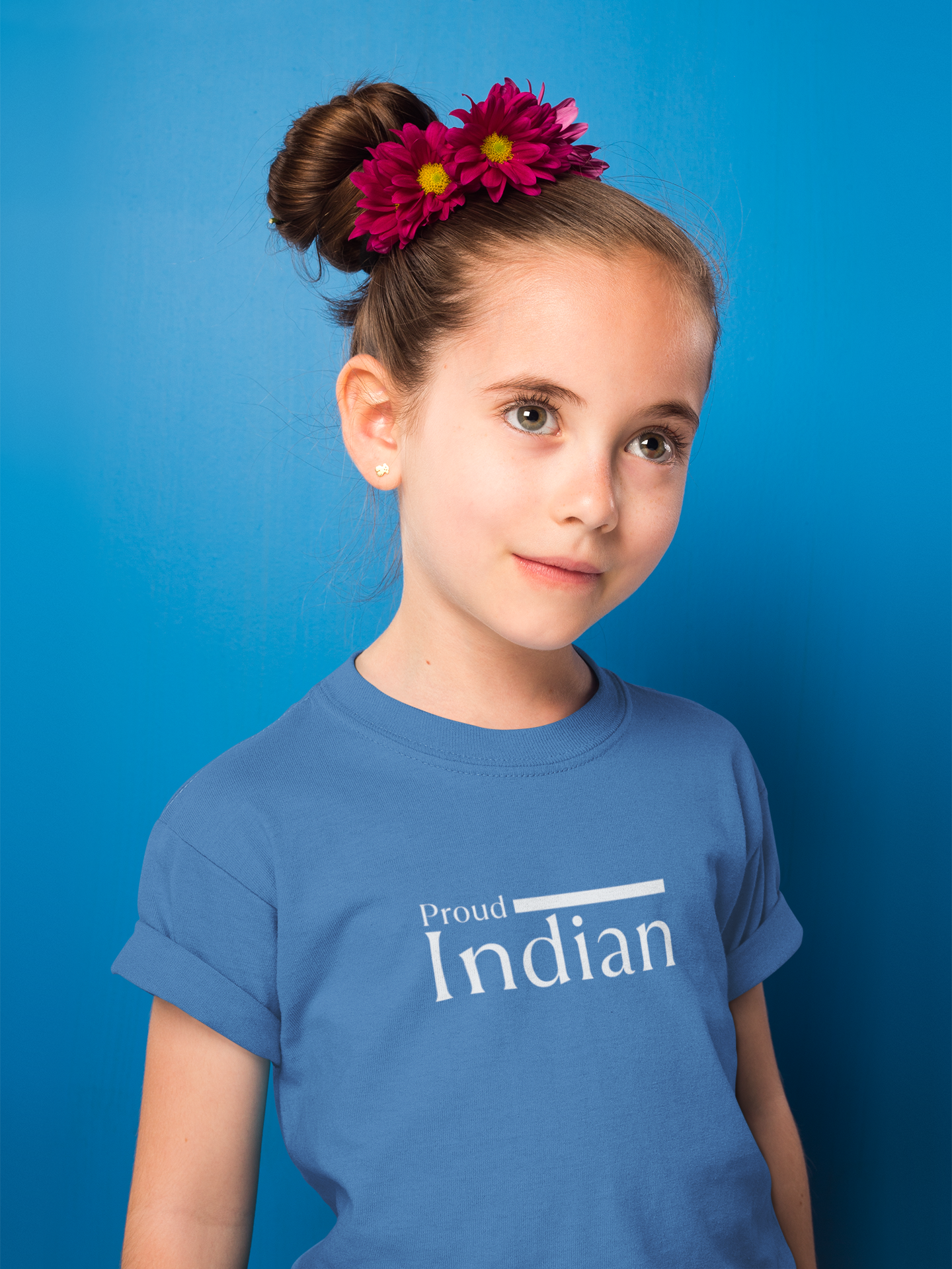 Proud Indian Girl Kids T-Shirt – Royal Blue | Independence Day Special by ShirtlessClub