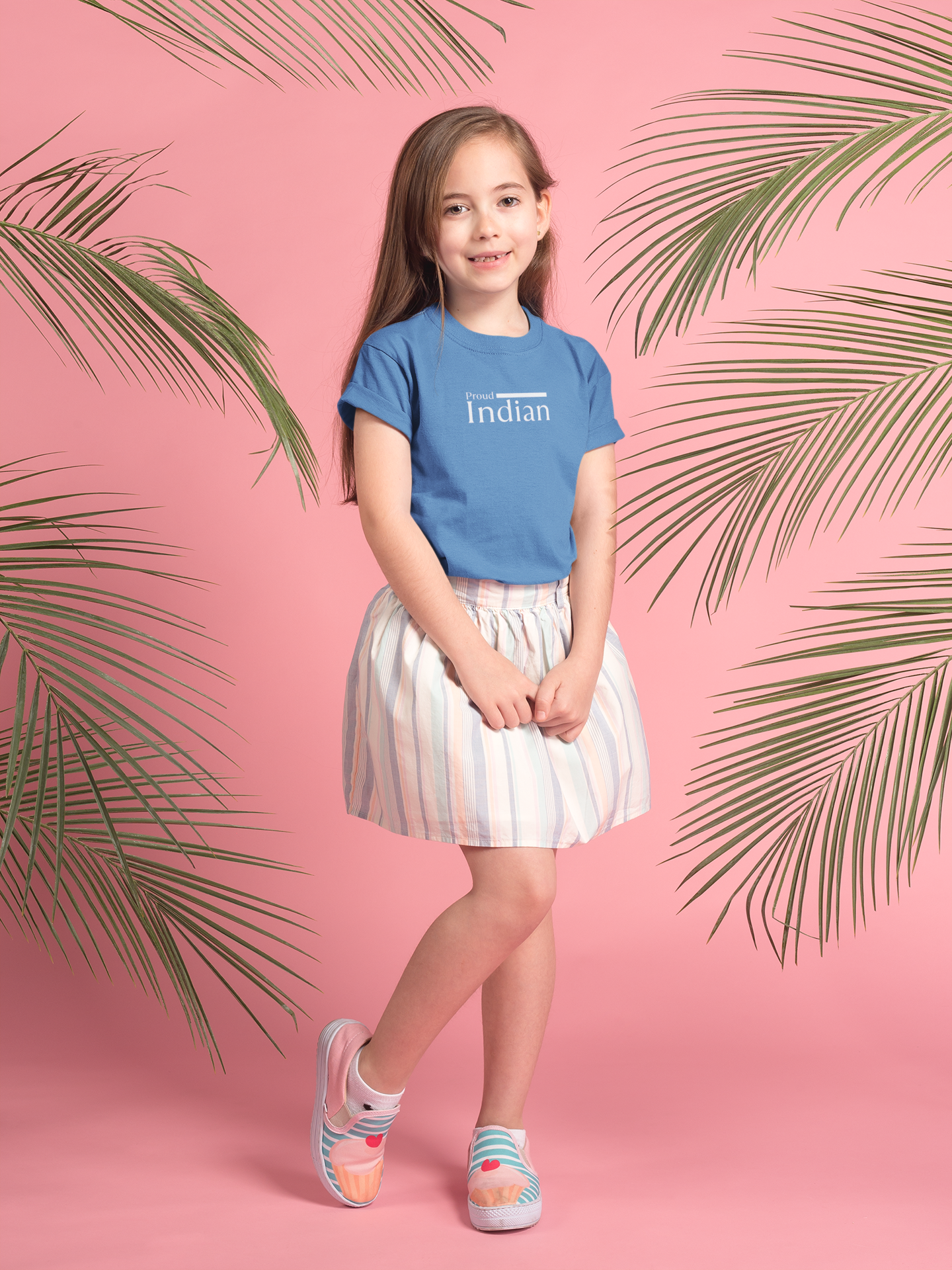 Proud Indian Girl Kids T-Shirt – Royal Blue | Independence Day Special by ShirtlessClub