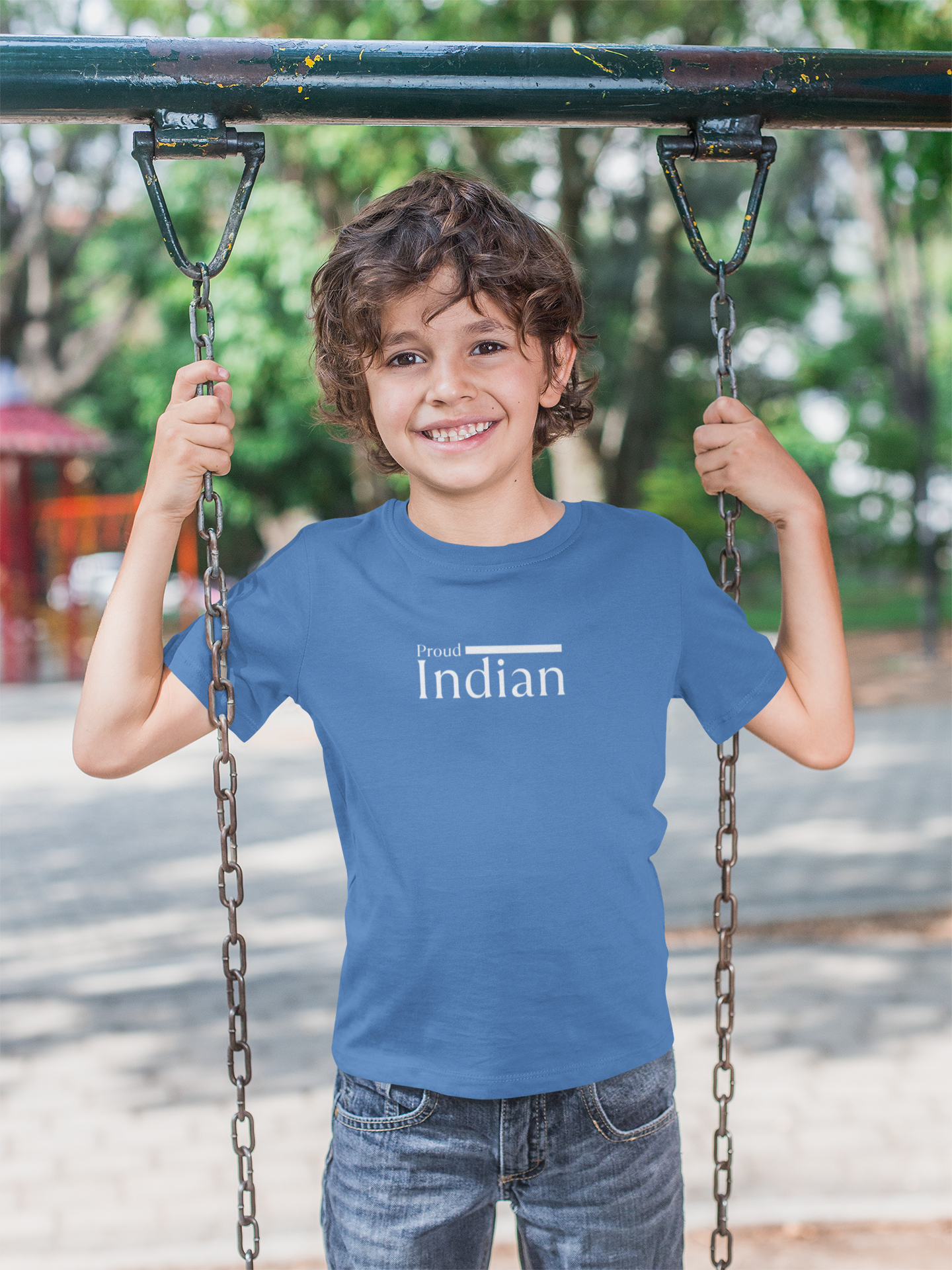 Proud Indian T-shirt for Boys | Royal Blue Cotton Tee – Independence Day