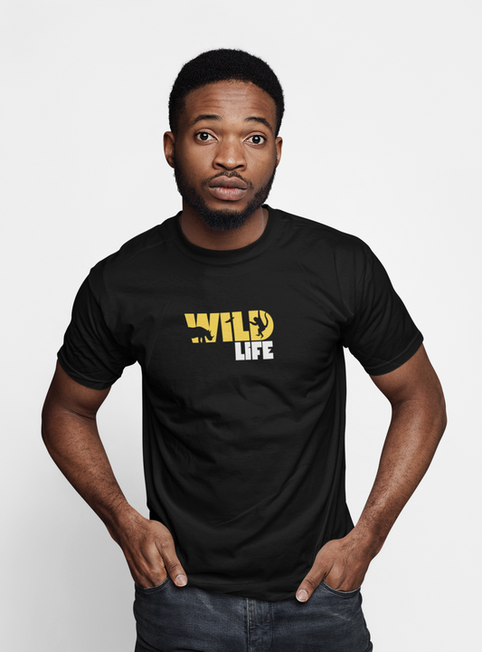 ShirtlessClub – Wild Life Adventure T-Shirt for Men | 100% Cotton | Bio-Washed & Durable – Black / Maroon / Green