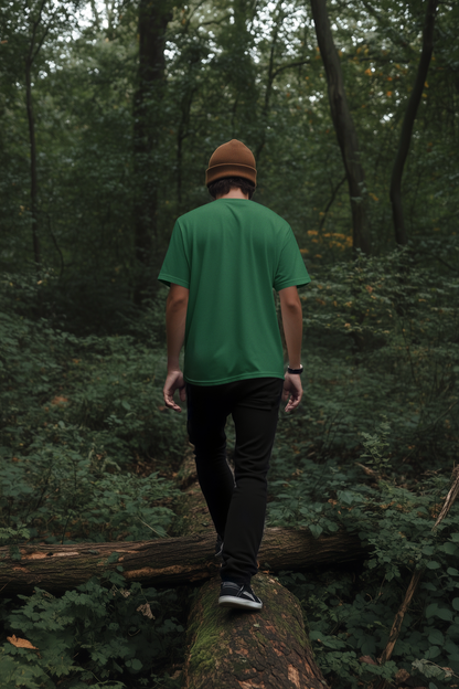 ShirtlessClub – Wild Life Adventure T-Shirt for Men | 100% Cotton | Bio-Washed & Durable – Black / Maroon / Green