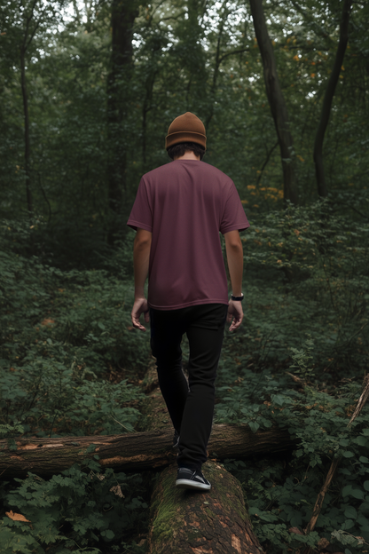 ShirtlessClub – Wild Life Adventure T-Shirt for Men | 100% Cotton | Bio-Washed & Durable – Black / Maroon / Green