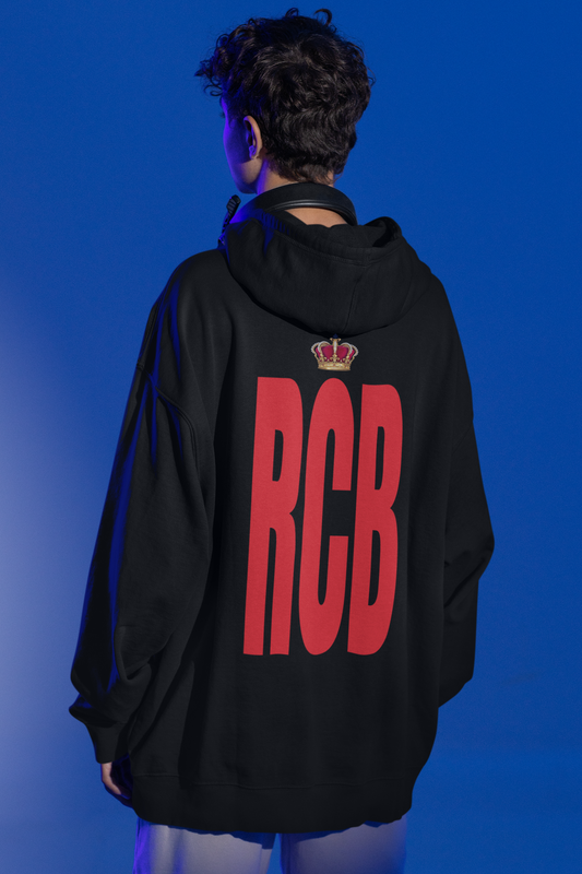 RCB Black Hoodie | Premium Unisex Cricket Fanwear | 100% Cotton Fleece | ShirtlessClub