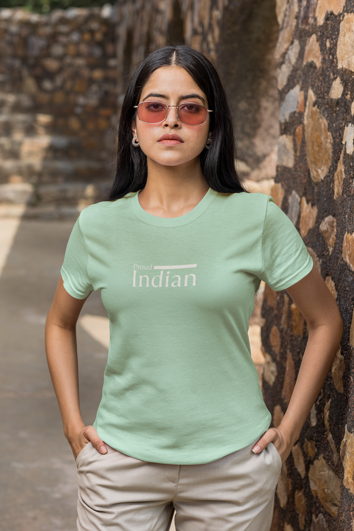 ShirtlessClub – Proud Indian T-Shirt for Women | Mint | Independence Day Special | 100% Cotton