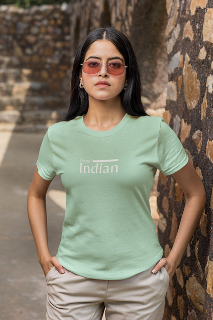 ShirtlessClub – Proud Indian T-Shirt for Women | Mint | Independence Day Special | 100% Cotton