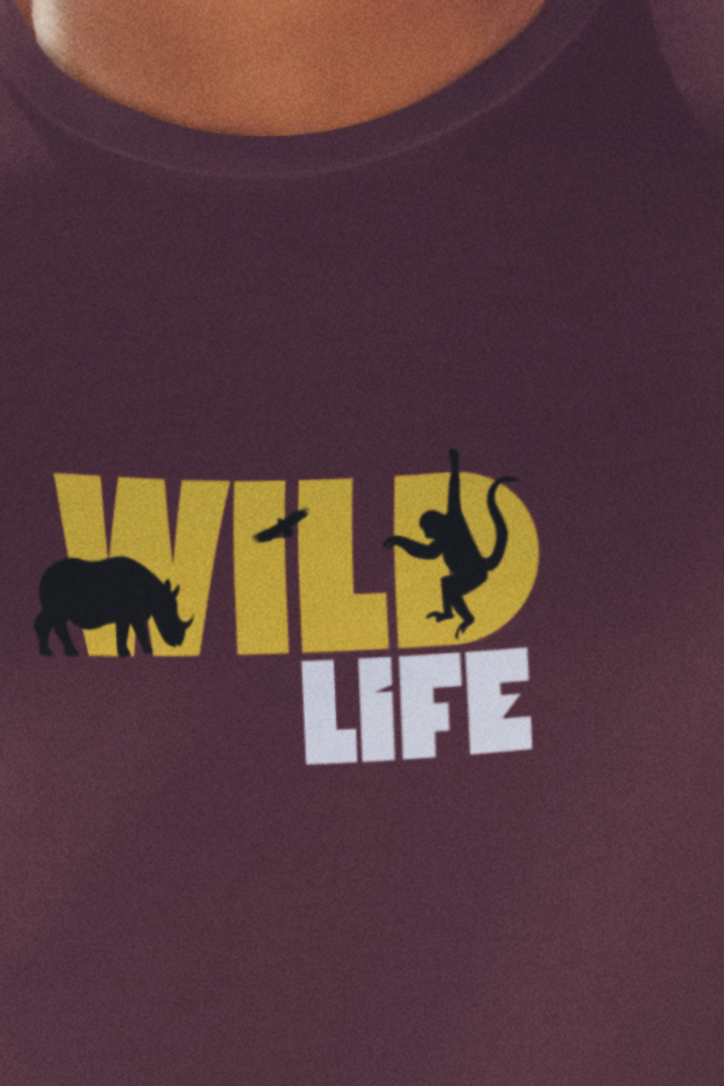 ShirtlessClub – Wild Life Adventure T-Shirt for Men | 100% Cotton | Bio-Washed & Durable – Black / Maroon / Green