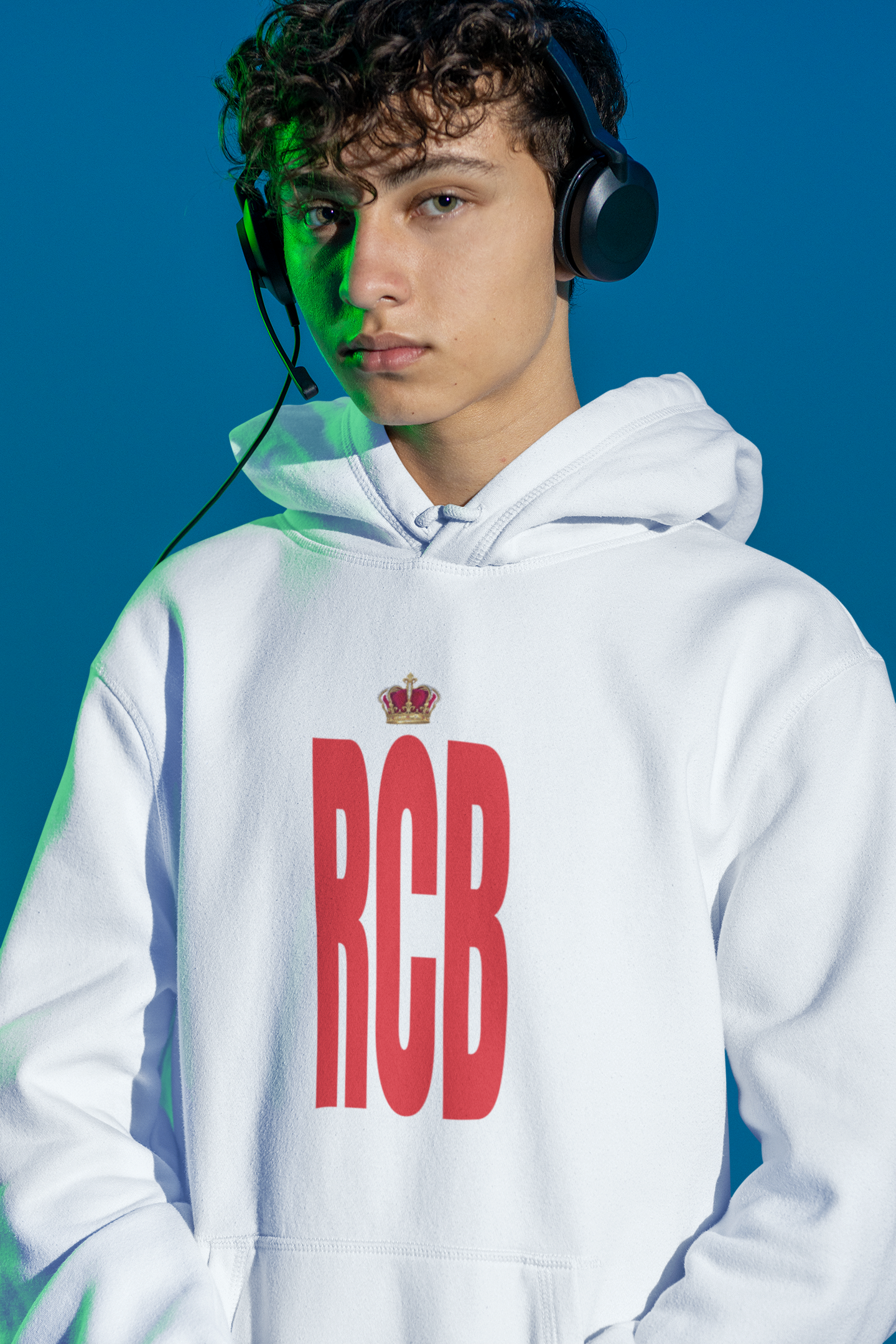 RCB Hoodie | Front Print Fan Edition | Premium Unisex Cricket Fanwear | Black & White | ShirtlessClub