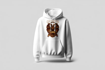 Gandaberunda Printed Hoodie | Mysore State Emblem Edition | Unisex Kannada Hoodie | Black & White | ShirtlessClub