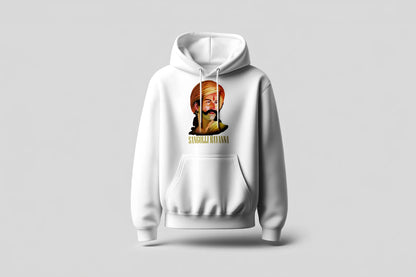 Sangolli Rayanna Printed Hoodie | Kittur Hero Heritage Edition | Unisex Kannada Hoodie | Black & White | ShirtlessClub