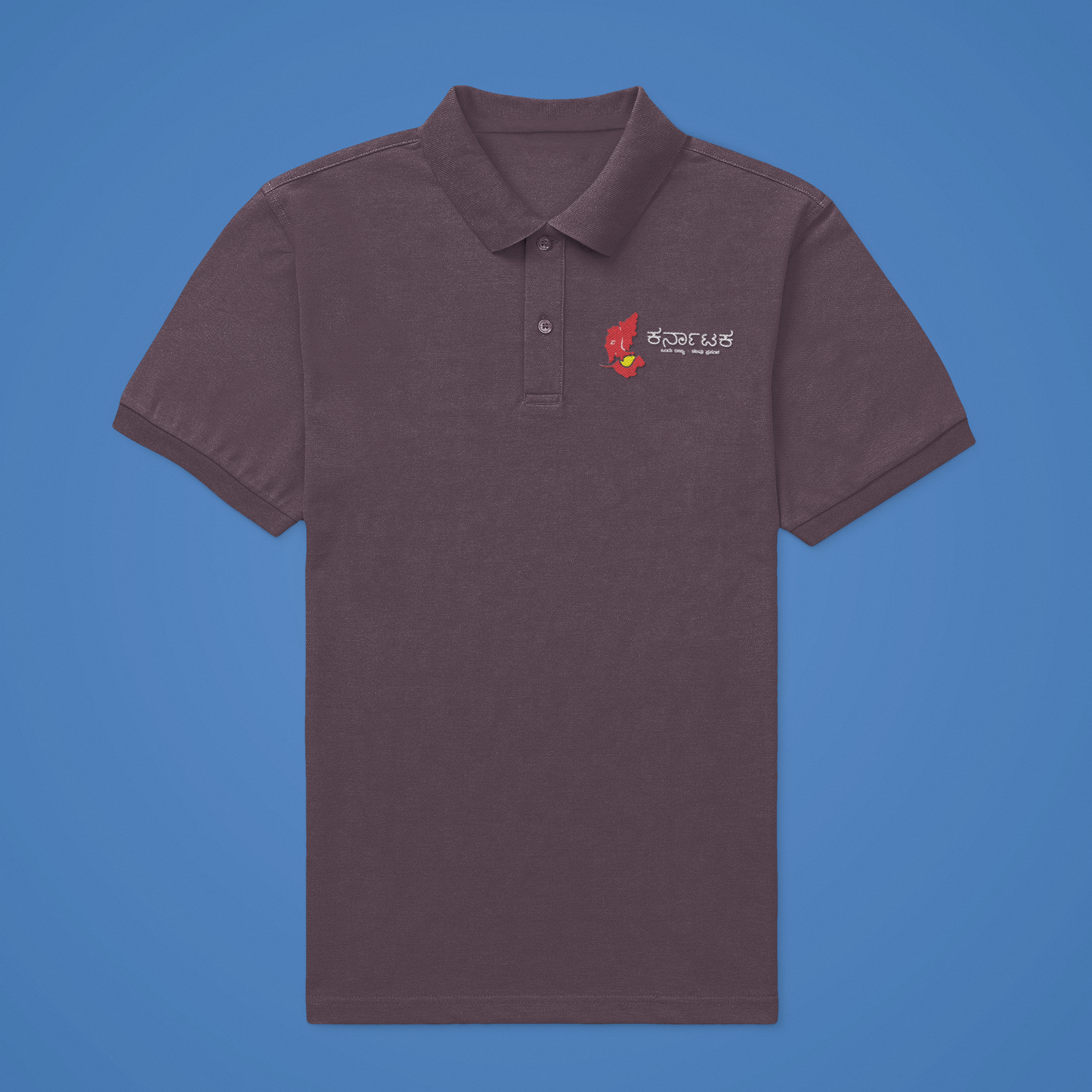 Karnataka Ondu Rajya Halavu Prapancha Polo Tshirt | White Chest Print | Unisex Corporate Wear | Black, Brown, Blue | ShirtlessClub