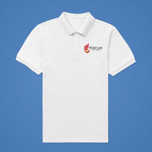 Karnataka Ondu Rajya Halavu Prapancha Polo Tshirt | Orange Chest Print | Unisex Corporate Wear | 3 Colors | ShirtlessClub