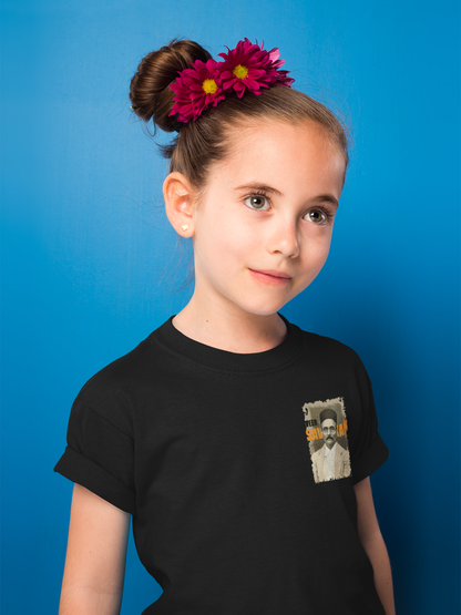 Veer Savarkar T-Shirt for Girl Kids – Black Cotton Tee | Independence Day Wear by ShirtlessClub