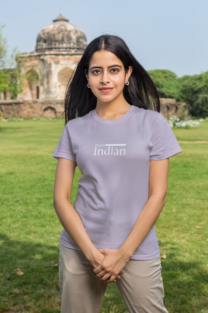ShirtlessClub – Proud Indian T-Shirt for Women | Lilac | Independence Day Collection | 100% Cotton
