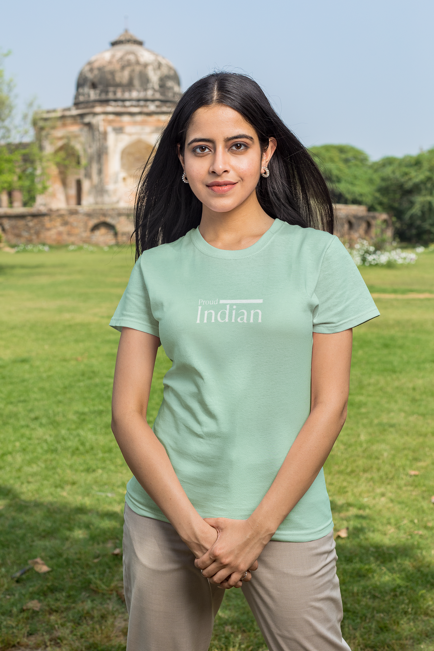 ShirtlessClub – Proud Indian T-Shirt for Women | Mint | Independence Day Special | 100% Cotton