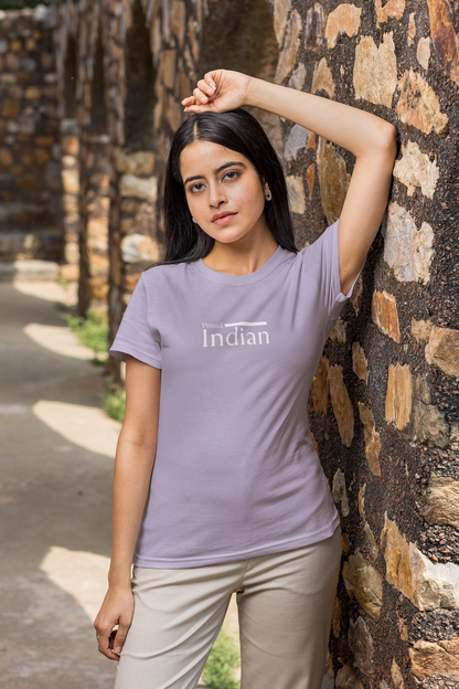 ShirtlessClub – Proud Indian T-Shirt for Women | Lilac | Independence Day Collection | 100% Cotton