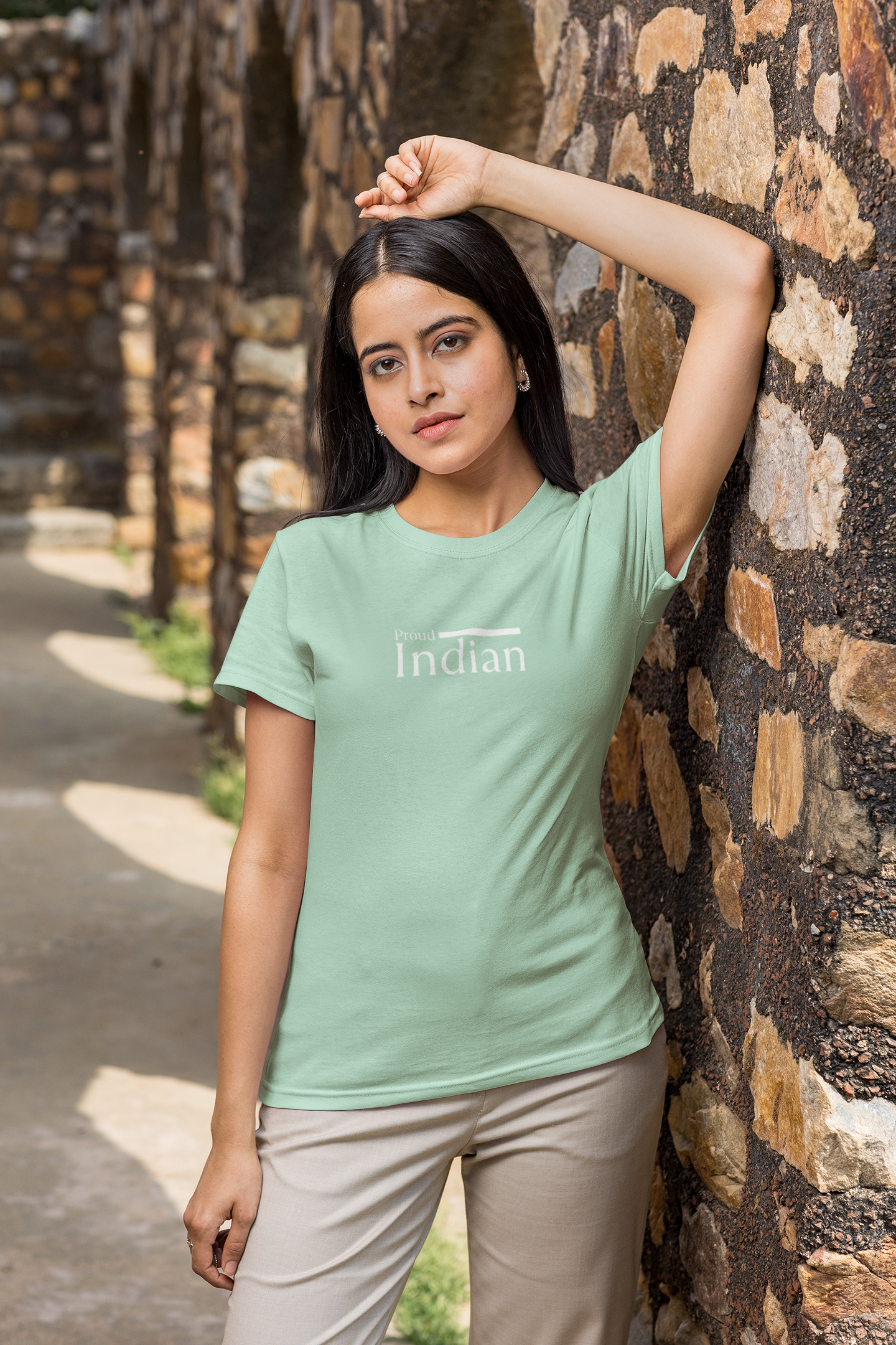 ShirtlessClub – Proud Indian T-Shirt for Women | Mint | Independence Day Special | 100% Cotton