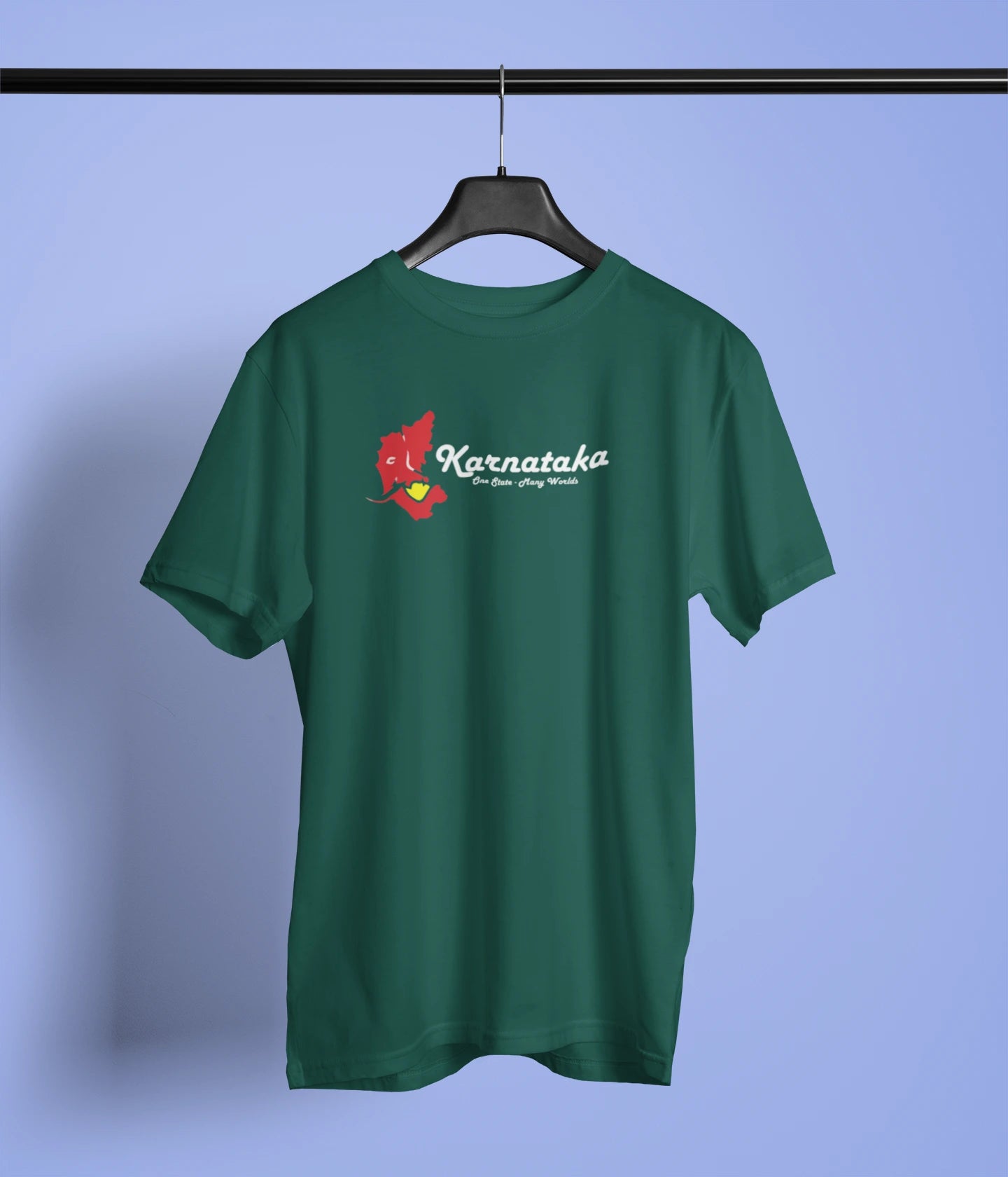 Karnataka One State Many World Tshirt | Unisex | Black, Green & Royal Blue | Premium Cotton | ShirtlessClub