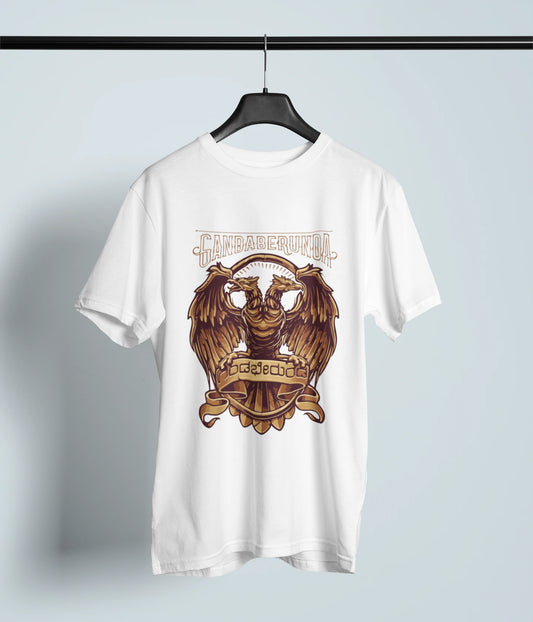 Gandaberunda Tshirt | Premium Unisex Kannada Symbol | Black, White, Green, Navy Blue | ShirtlessClub