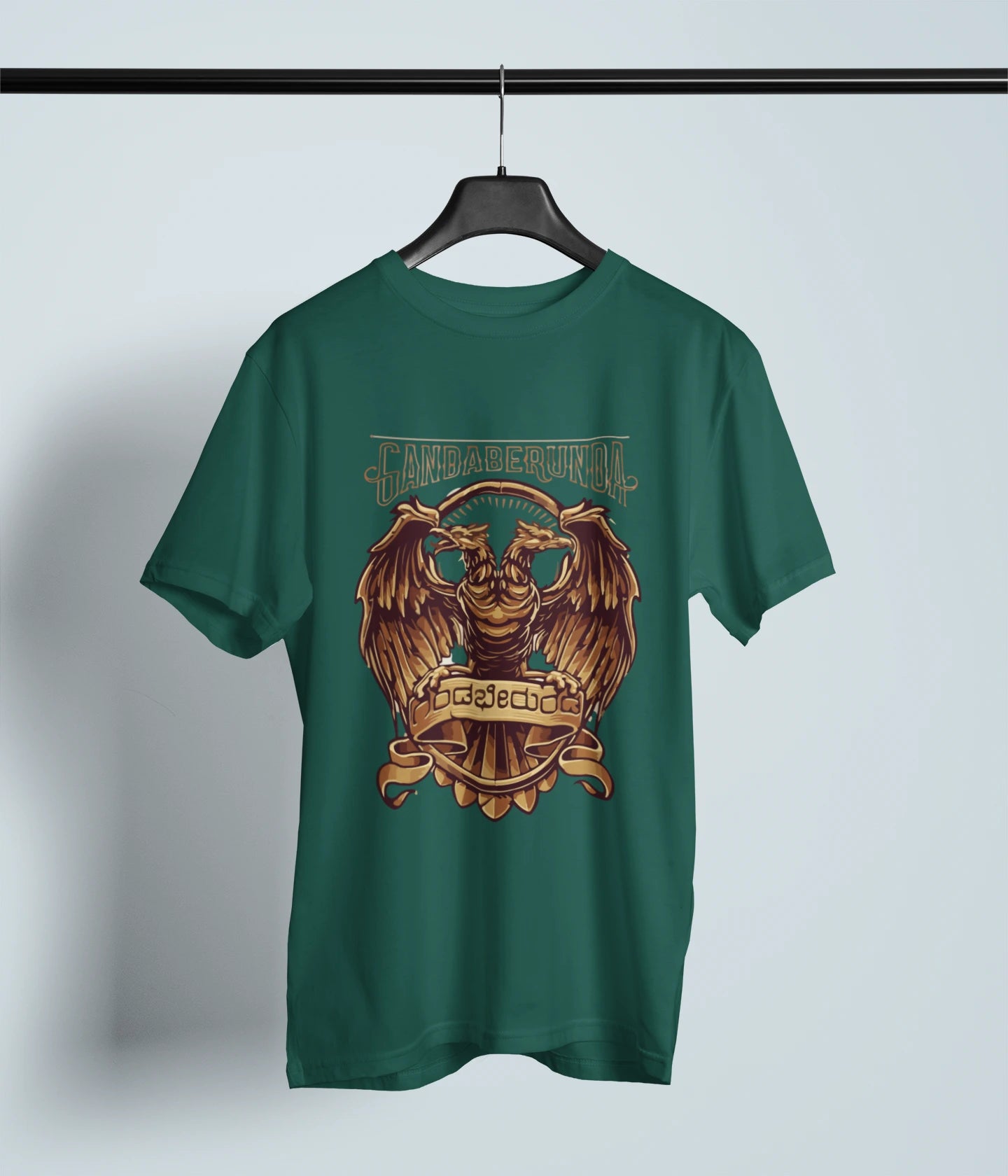 Gandaberunda Tshirt | Premium Unisex Kannada Symbol | Black, White, Green, Navy Blue | ShirtlessClub