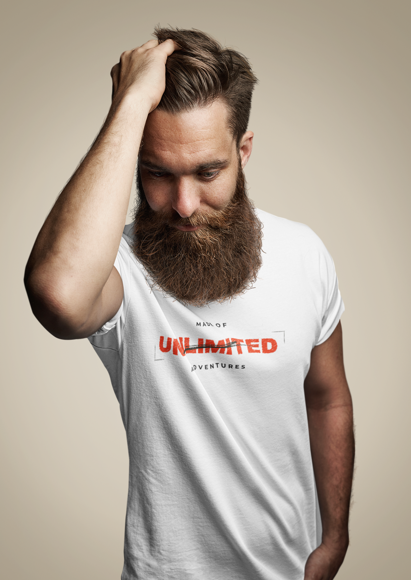 ShirtlessClub Men's White Adventure T-Shirt | 100% Cotton Regular Fit | "Made of Adventures" Graphic Tee | Trekking, Gym & Travel Wear