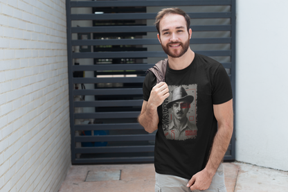 ShirtlessClub – Men’s Round Neck Independence Day T-Shirt | Bhagat Singh Inquilab Zindabad Print | 100% Cotton – Black