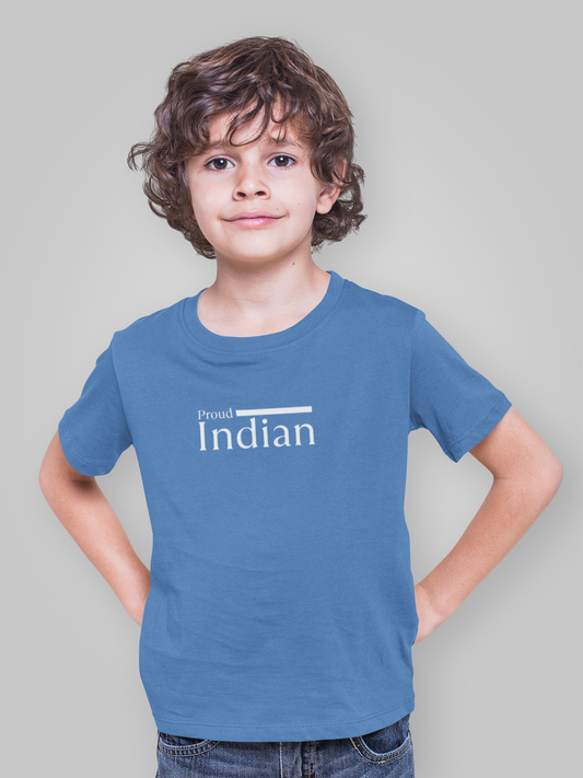 Proud Indian T-shirt for Boys | Royal Blue Cotton Tee – Independence Day