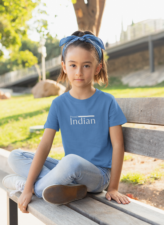 Proud Indian Girl Kids T-Shirt – Royal Blue | Independence Day Special by ShirtlessClub