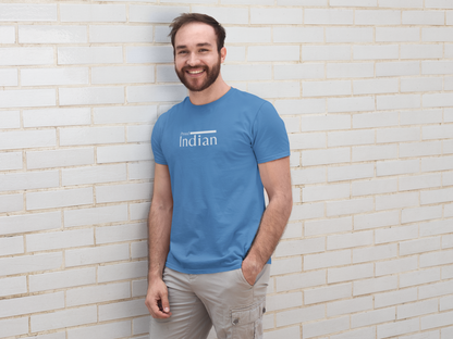 ShirtlessClub – Men’s Round Neck Independence Day T-Shirt | “Proud Indian” Chest Print | 100% Cotton – Royal Blue