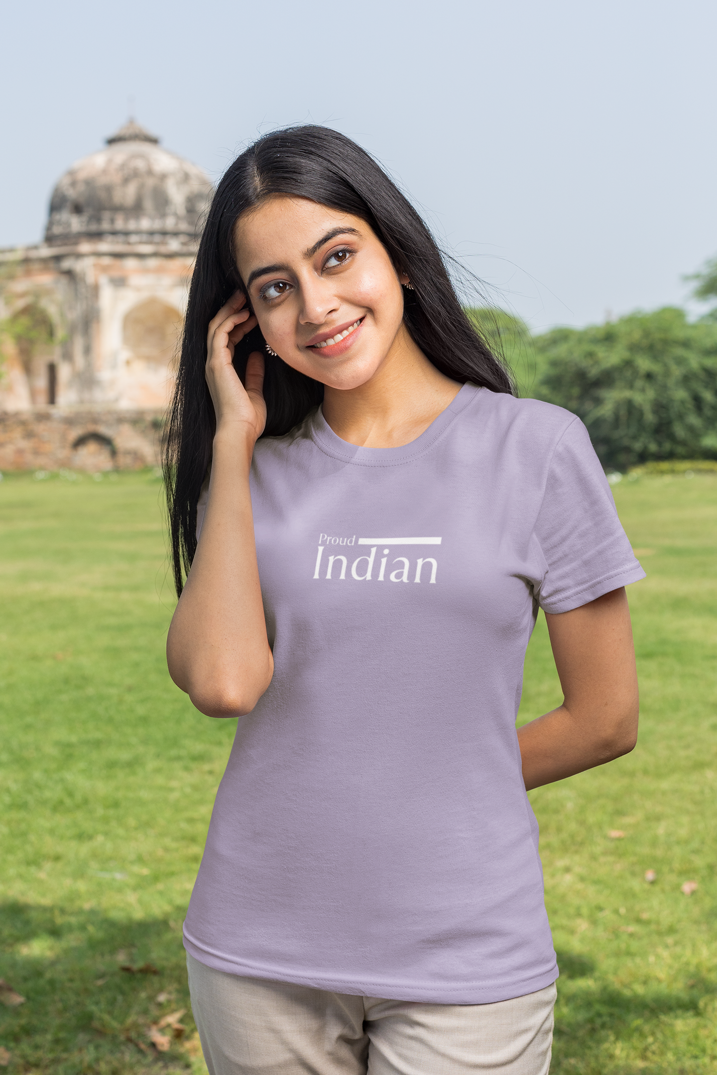 ShirtlessClub – Proud Indian T-Shirt for Women | Lilac | Independence Day Collection | 100% Cotton