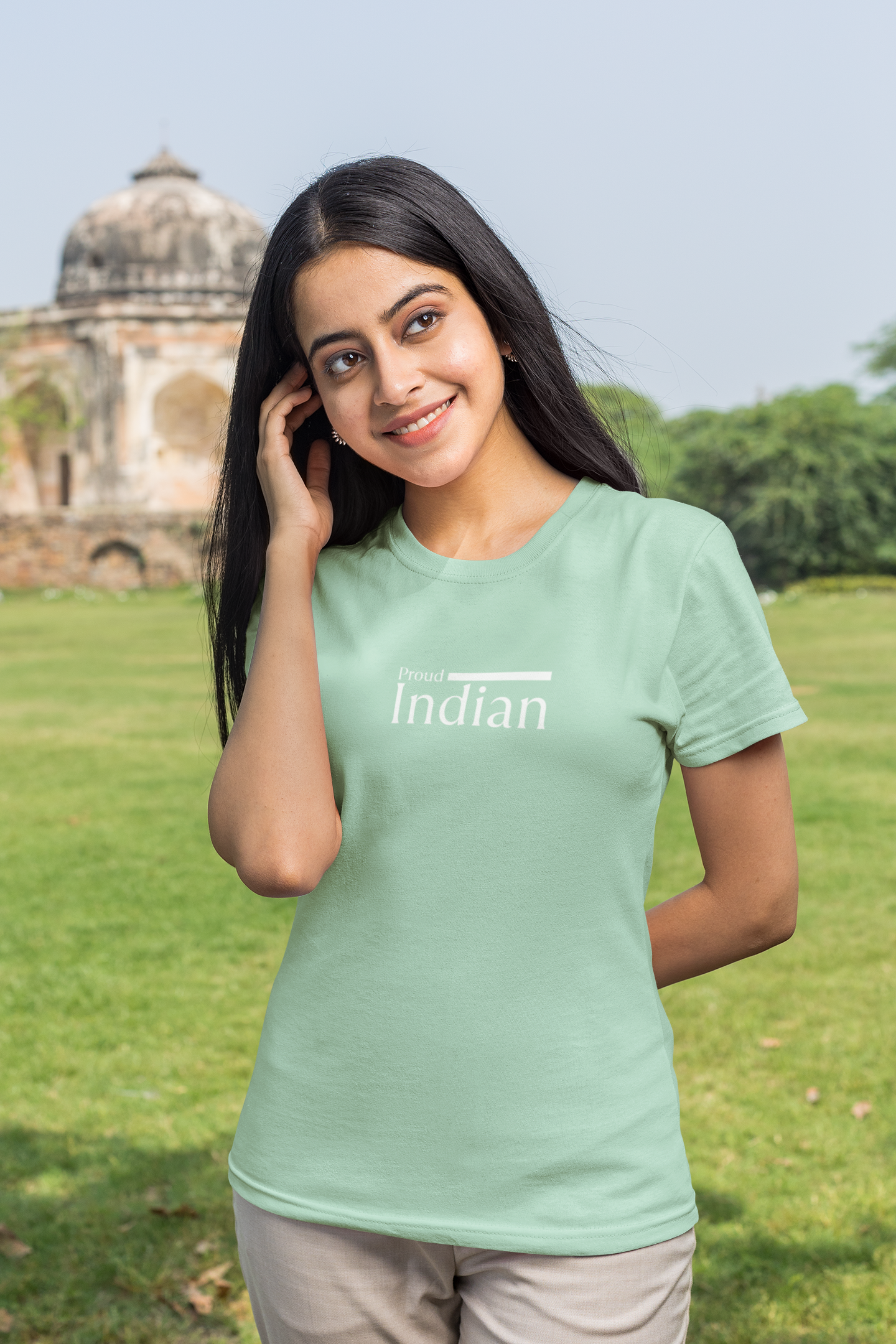 ShirtlessClub – Proud Indian T-Shirt for Women | Mint | Independence Day Special | 100% Cotton