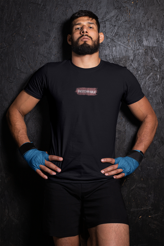 ShirtlessClub – Gym T-Shirt for Men | Unstoppable Print | 100% Cotton Regular Fit – Black