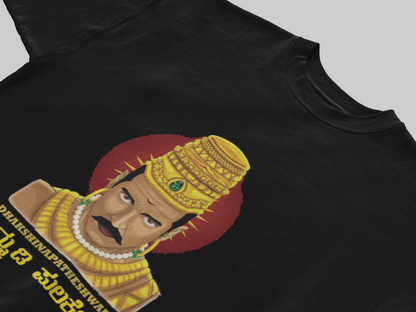 Immadi Pulakeshi Printed Tshirt | Unisex Chalukya Dynasty Tribute Tee | Black | ShirtlessClub